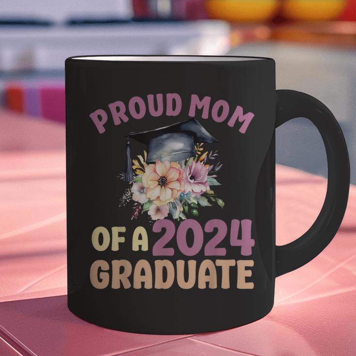 Proud Mom Of a 2024 Graduate Floral Flower Family Graduation Graphic Print Coffee Mug
