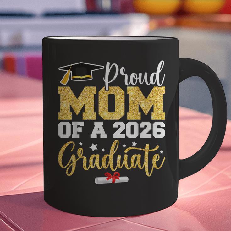 Proud Mom Of A Class Of 2026 Graduate Senior Gold Graduation Graphic Print Coffee Mug