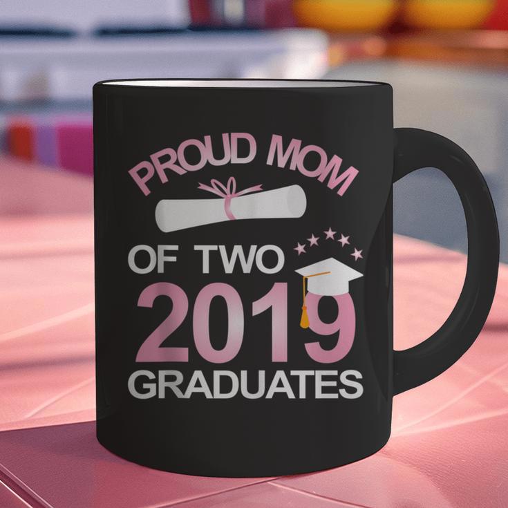 Proud Mom Of Two 2019 Graduates Twin Mama Mother Graduation Graphic Print Coffee Mug