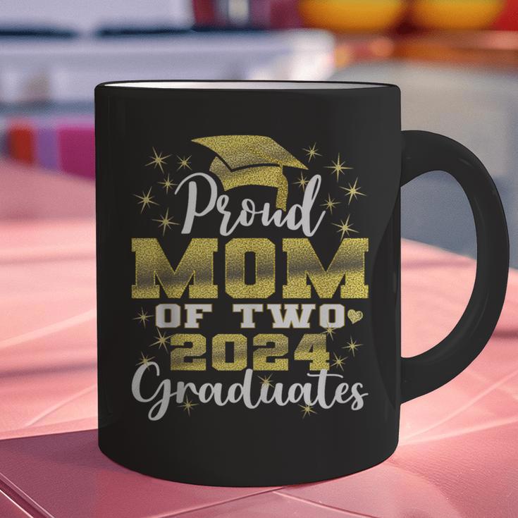 Proud Mom Of Two 2024 Graduate Class 2024 Graduation Family Graphic Print Coffee Mug