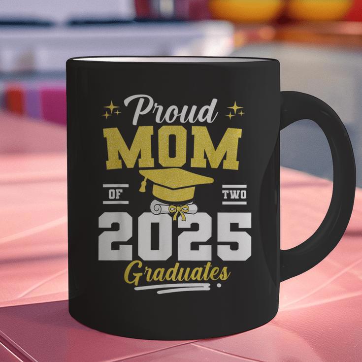 Proud Mom Of Two Class Of 2025 Graduates Twins Graduation Graphic Print Coffee Mug