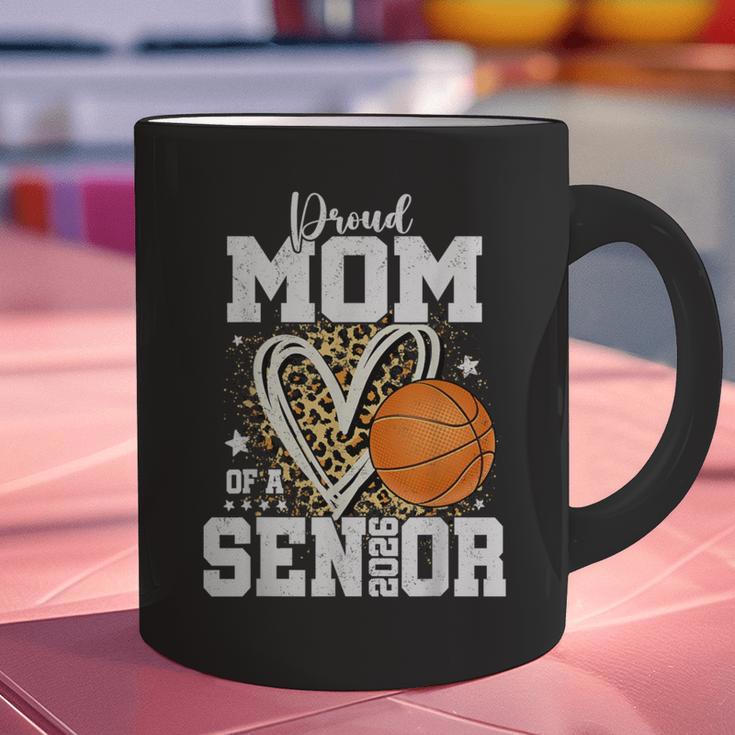 Proud Senior Mom Class Of 2026 Basketball Graduation Leopard Graphic Print Coffee Mug