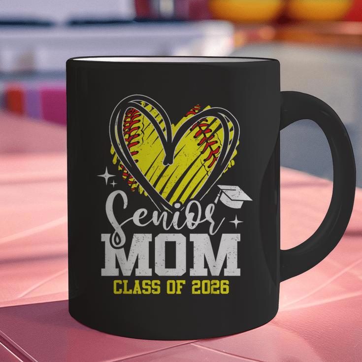 Proud Senior Mom Class Of 2026 Softball Graduation Heart Graphic Print Coffee Mug