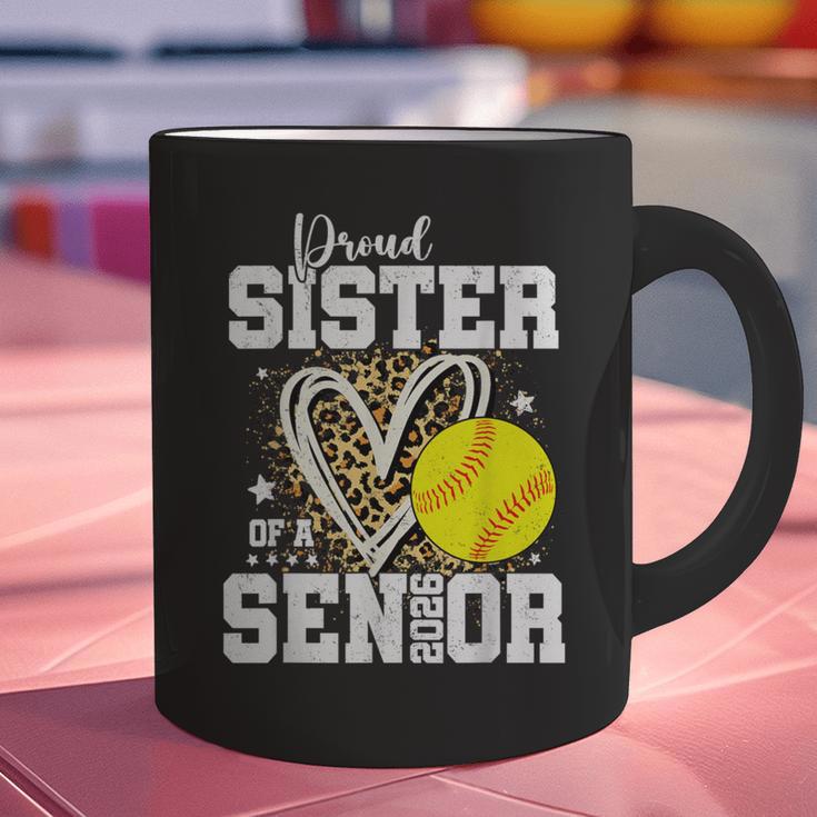 Proud Sister Of A 2026 Senior Softball Graduation Leopard Graphic Print Coffee Mug