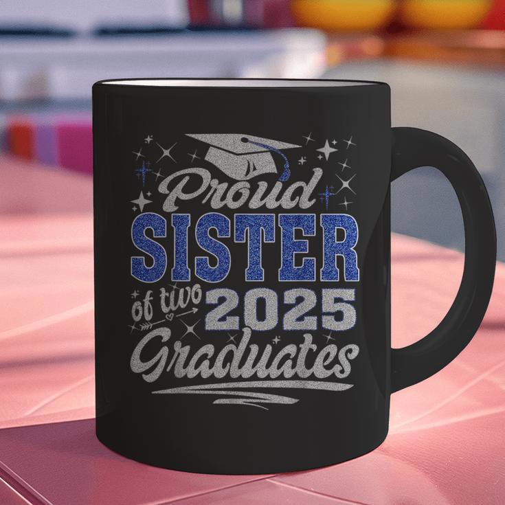 Proud Sister Of Two Class Of 2025 Graduates Twins Graduation Graphic Print Coffee Mug