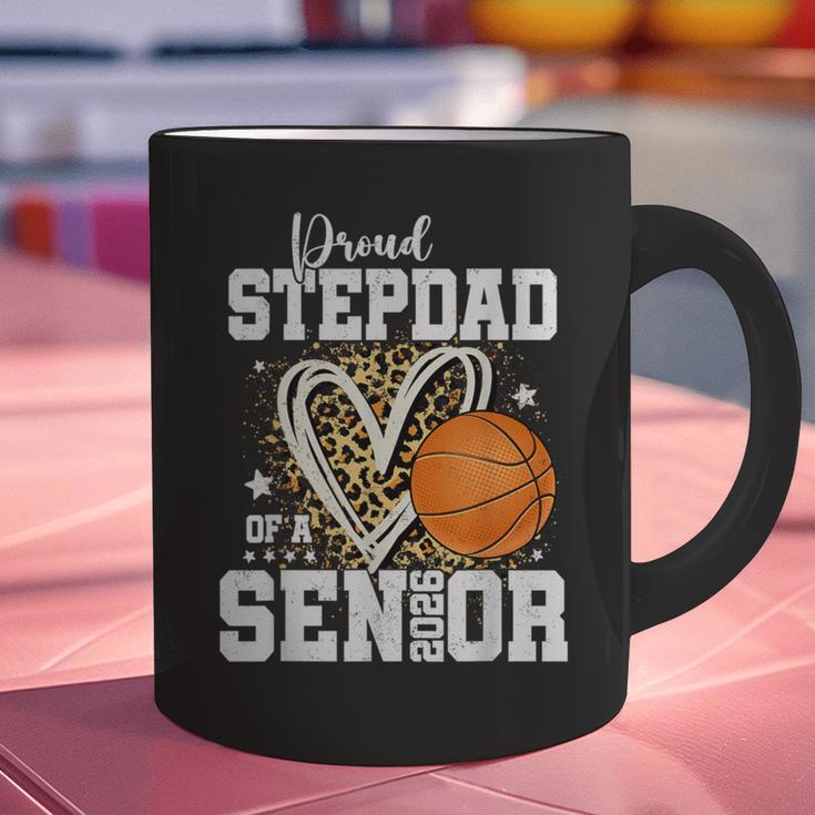 Proud Stepdad Of A 2026 Senior Basketball Graduation Leopard Graphic Print Coffee Mug