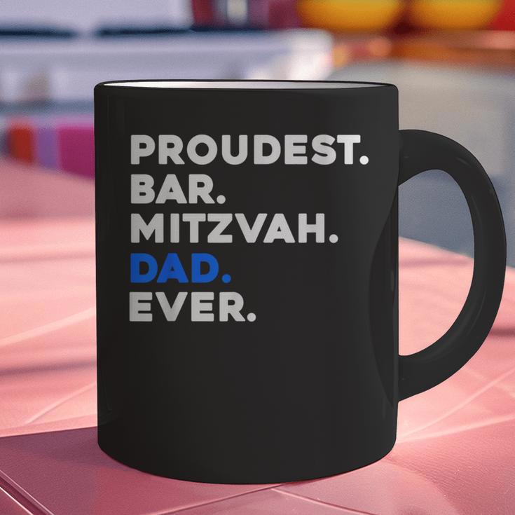 PROUDEST BAR MITZVAH DAD EVER Jewish BOY Celebration Graphic Print Coffee Mug PROUDEST BAR MITZVAH DAD EVER Jewish BOY Celebration Graphic Print Coffee Mug