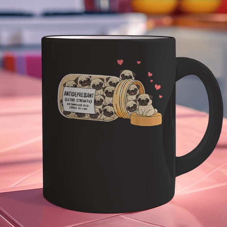 Pug Anti Depressant Mom Dad Kids Graphic Print Coffee Mug Pug Anti Depressant Mom Dad Kids Graphic Print Coffee Mug