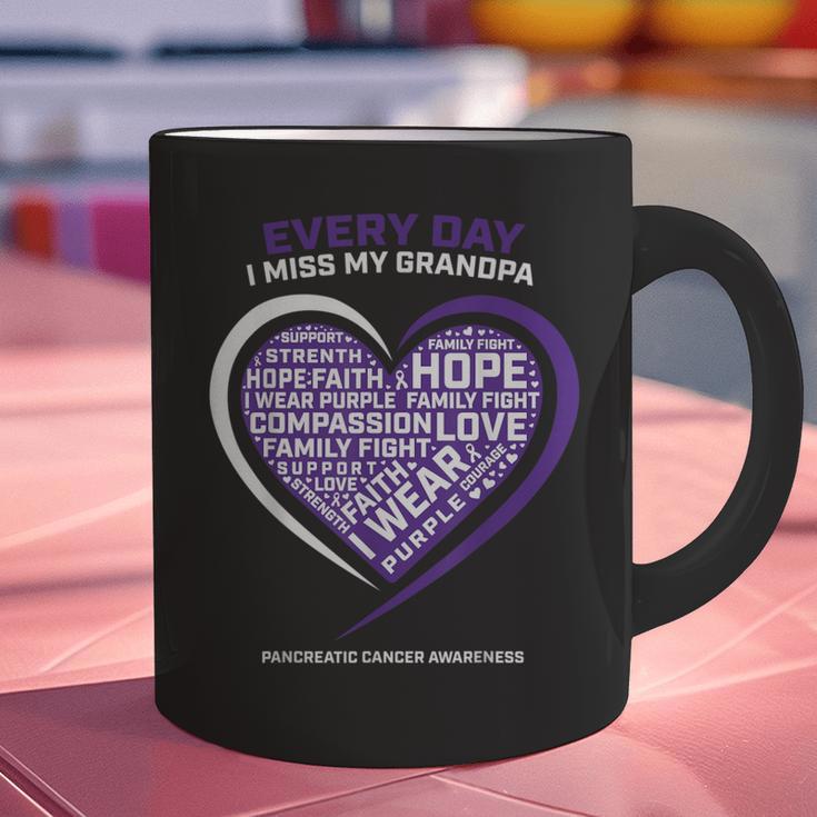 Purple In Memory Of My Grandpa Pancreatic Cancer Awareness Graphic Print Coffee Mug
