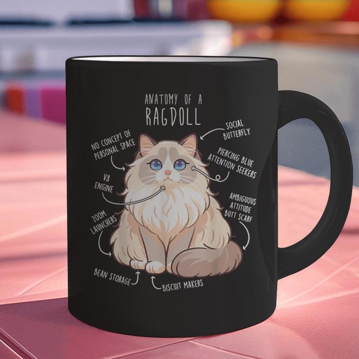 Ragdoll Cat Anatomy Cute Pet Mom Dad Cream Bicolor Graphic Print Coffee Mug