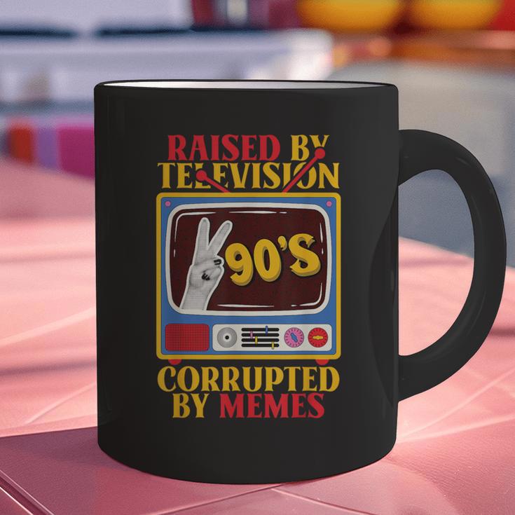 Raised By Television Corrupted By Memes Internet Nostalgia Graphic Print Coffee Mug Raised By Television Corrupted By Memes Internet Nostalgia Graphic Print Coffee Mug