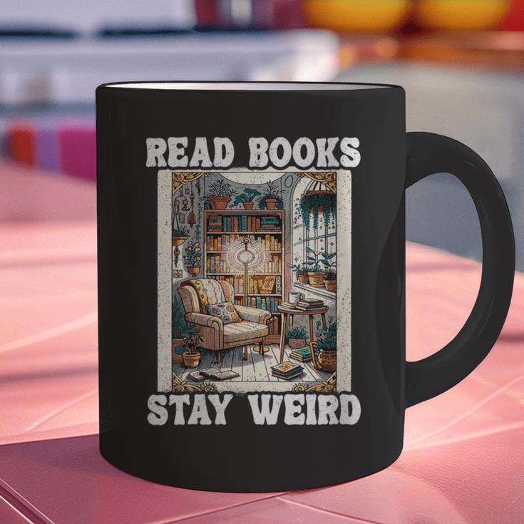 Read Books Stay Weird Book Lover Introvert Book Graphic Print Coffee Mug