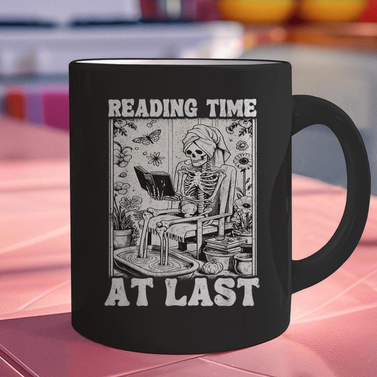 Reading Time At Last Book Lover Introvert Skeleton Reading Graphic Print Coffee Mug Reading Time At Last Book Lover Introvert Skeleton Reading Graphic Print Coffee Mug
