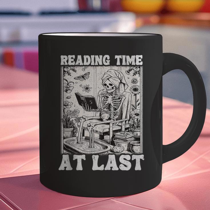 Reading Time At Last Book Lover Introvert Skeleton Reading Graphic Print Coffee Mug Reading Time At Last Book Lover Introvert Skeleton Reading Graphic Print Coffee Mug