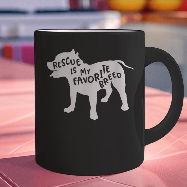 Rescue Is My Favorite BreedShirt Pitbull Mam Dad Shirt Graphic Print Coffee Mug