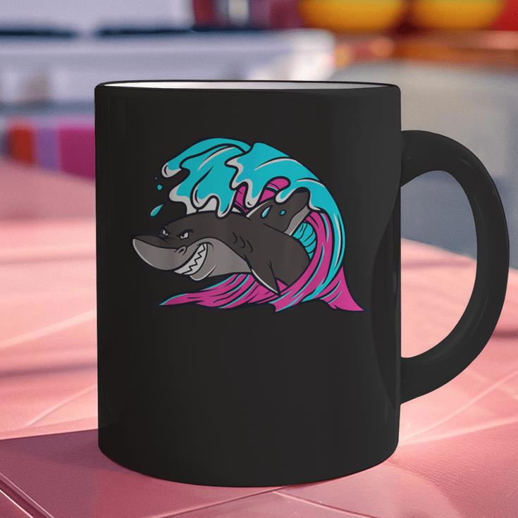 Retro 80s Shark Whale Diving Nostalgia Shark Party Graphic Print Coffee Mug Retro 80s Shark Whale Diving Nostalgia Shark Party Graphic Print Coffee Mug