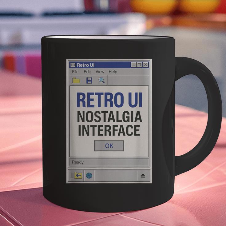 Retro Computer Dialog Box 90s Desktop Interface Nostalgia Graphic Print Coffee Mug