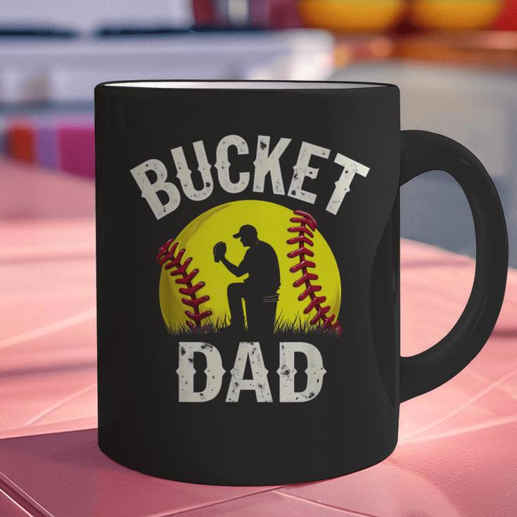 Retro Daddy Bucket Dad Softball Girl Graphic Print Coffee Mug Retro Daddy Bucket Dad Softball Girl Graphic Print Coffee Mug