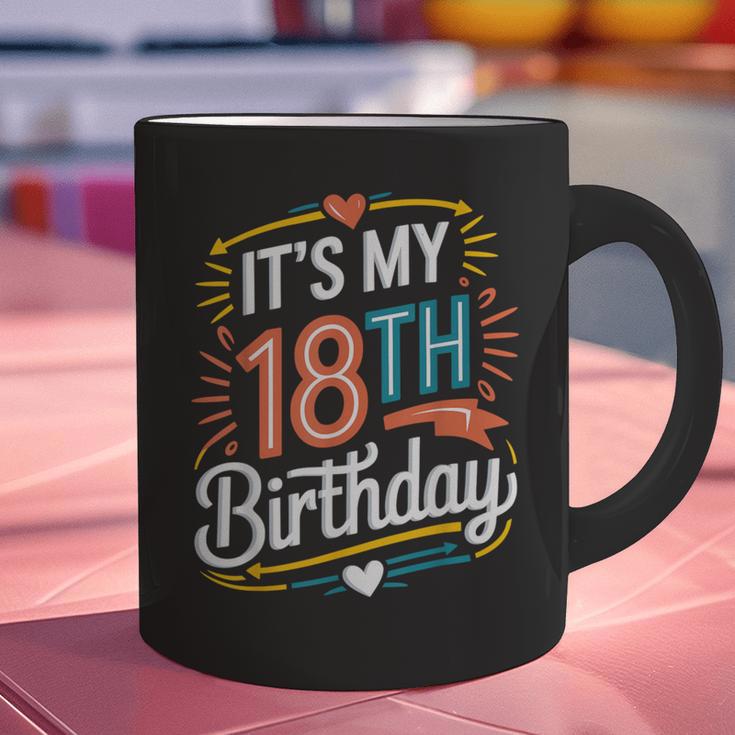 Retro It's My 18th Birthday Boho Nostalgia Women Kids Graphic Print Coffee Mug