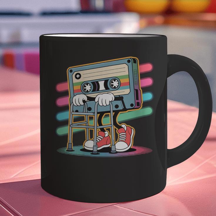 Retro Old Cassette Tape Cartoon With Walker Nostalgia Graphic Print Coffee Mug