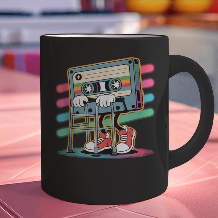 Retro Old Cassette Tape Cartoon With Walker Nostalgia Graphic Print Coffee Mug Retro Old Cassette Tape Cartoon With Walker Nostalgia Graphic Print Coffee Mug