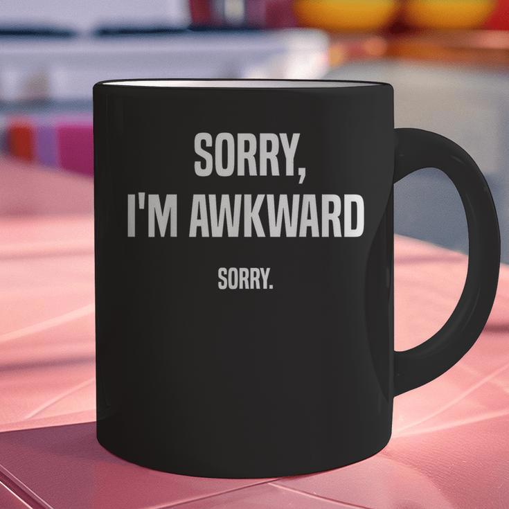 Retro Sorry I'm Awkward Sorry Introvert Awkward Graphic Print Coffee Mug Retro Sorry I'm Awkward Sorry Introvert Awkward Graphic Print Coffee Mug