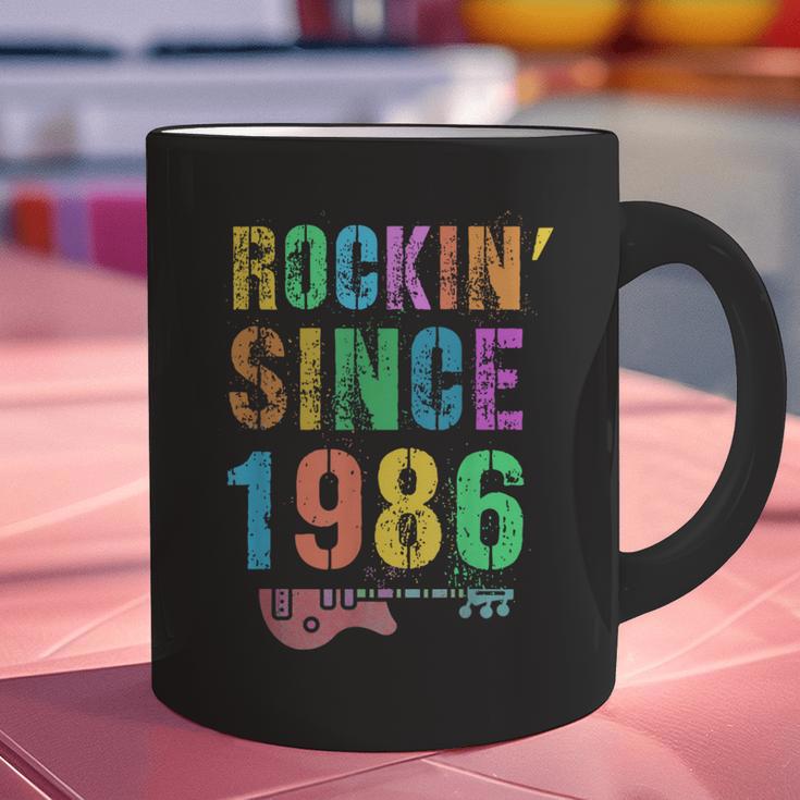 Rockin' Since 1986 Vintage Rockstar 40th Birthday Mom Dad 40 Graphic Print Coffee Mug