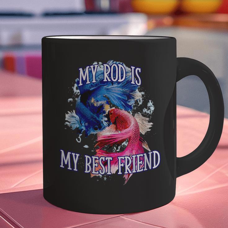 My Rod Is My Best Friend Introvert Fishing Antisocial Graphic Print Coffee Mug My Rod Is My Best Friend Introvert Fishing Antisocial Graphic Print Coffee Mug