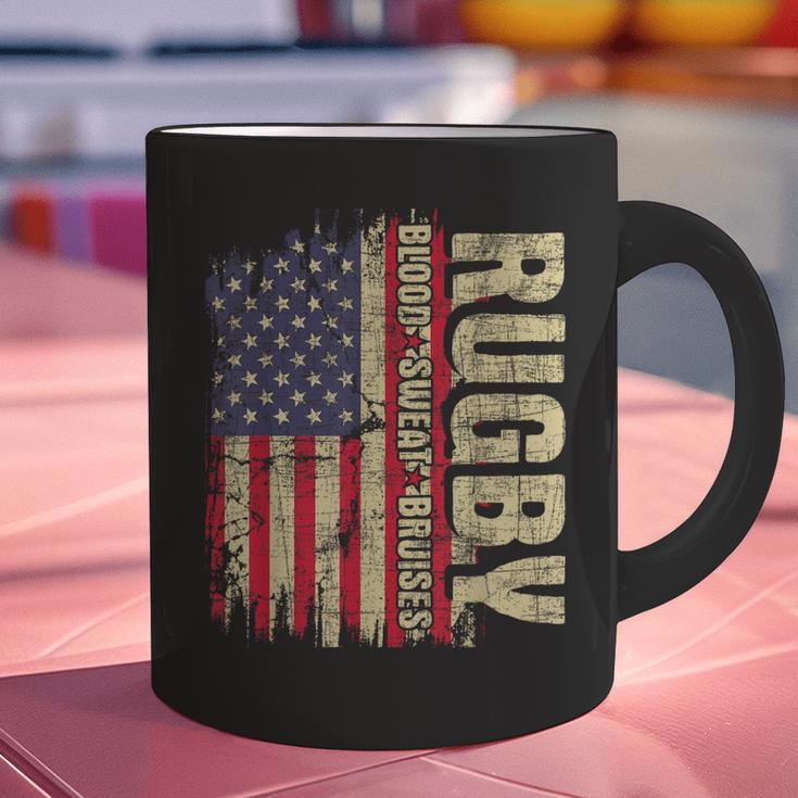 Rugby Blood Sweat Bruises Rugby Player Coach Dad Mom Graphic Print Coffee Mug