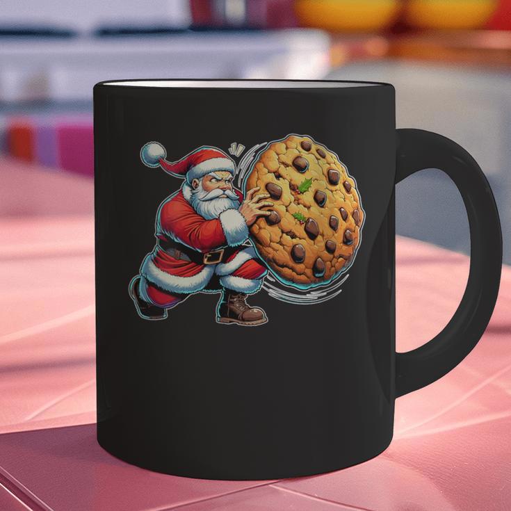 Santa Holding Cookie Xmas Baker Introvert Christmas Graphic Print Coffee Mug Santa Holding Cookie Xmas Baker Introvert Christmas Graphic Print Coffee Mug