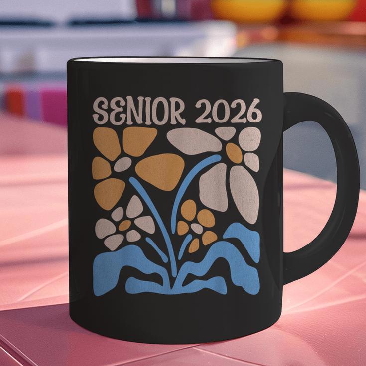 Senior 2026 Retro Groovy Flowers Graduation Graphic Print Coffee Mug