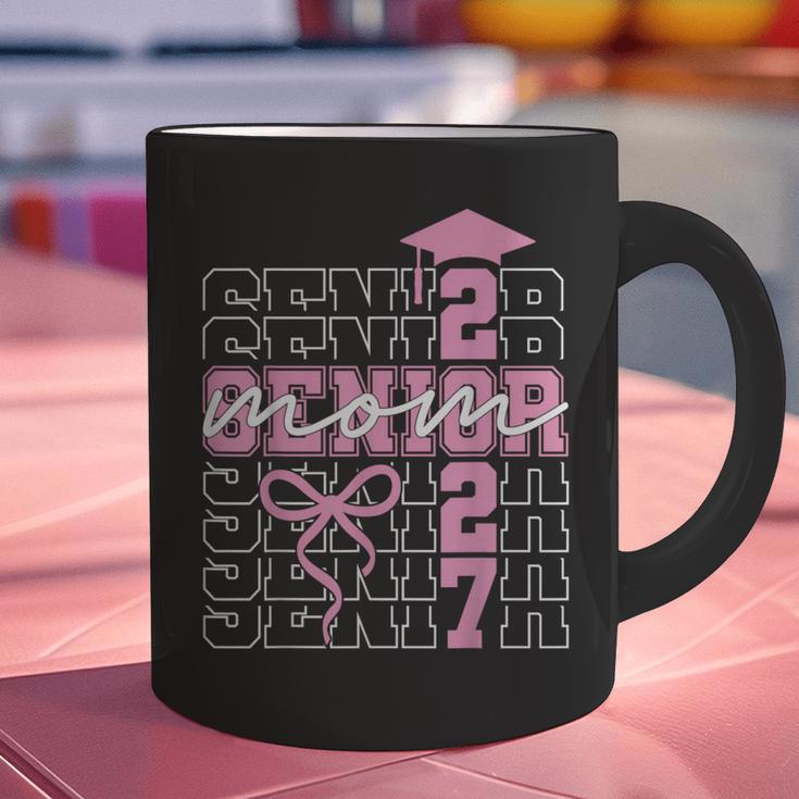 Senior Mom 2027 Class Of 2027 Coquette Bow Graduation 2027 Graphic Print Coffee Mug