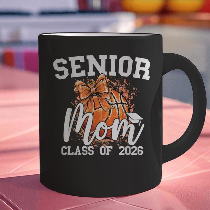 Senior Mom Class Of 2026 Coquette Bow Basketball Graduation Graphic Print Coffee Mug