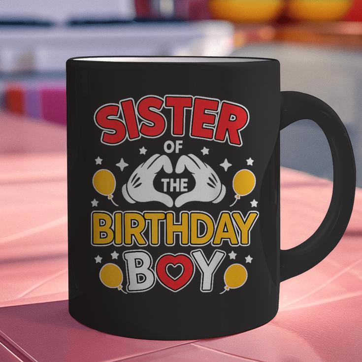 Sister Of The Birthday Boy Family Matching Dad Mom Graphic Print Coffee Mug