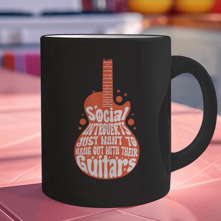 Social Introverts Hang Out With Guitars Musician Guitarist Graphic Print Coffee Mug