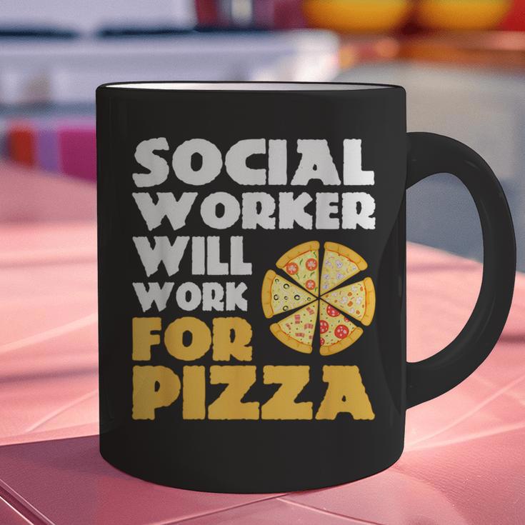 Social Worker Will Work For Pizza Graduation Graphic Print Coffee Mug