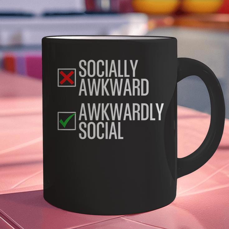 Socially Awkward Introvert Anxious Awkwardly Social Graphic Print Coffee Mug
