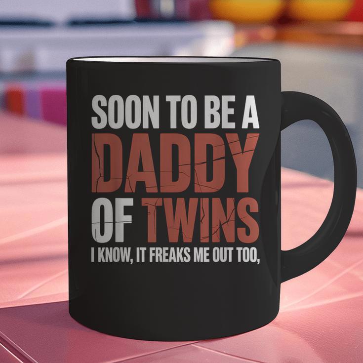 Soon To Be Dad Twins Fatherhood Pregnancy Announcement New D Graphic Print Coffee Mug