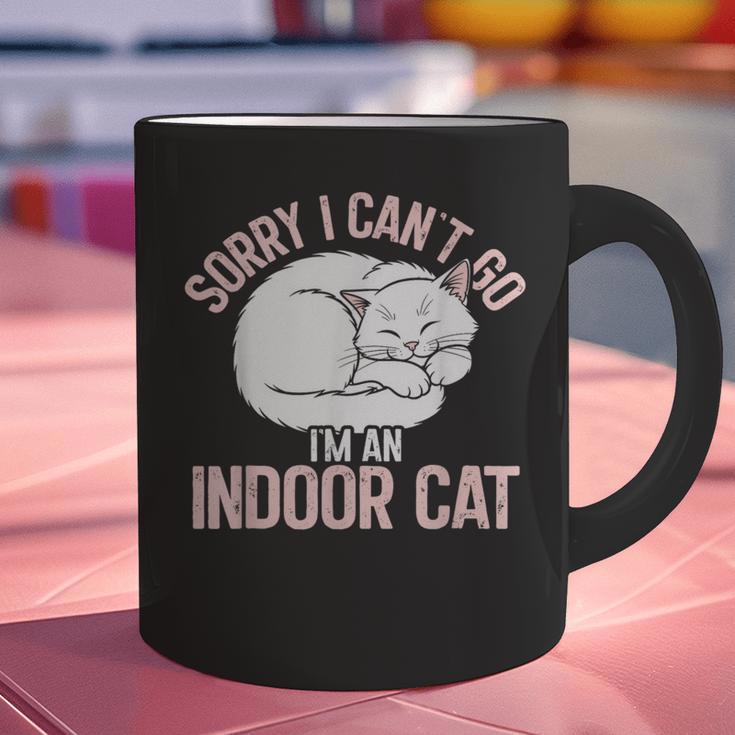 Sorry I Can't Go I'm An Indoor Cat Lazy Humor Introvert Cat Graphic Print Coffee Mug