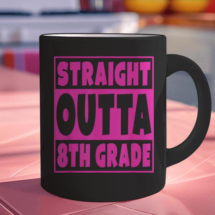Straight Outta 8th Grade Graduation Eighth Grade T-Shirt Graphic Print Coffee Mug