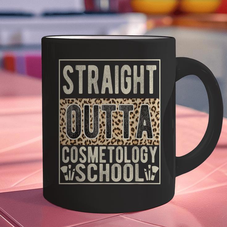 Straight Outta Cosmetology School Leopard Graduation Graphic Print Coffee Mug