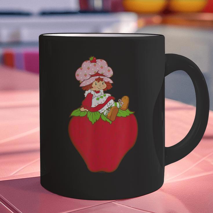 Strawberry Shortcake Sitting On Strawberry Retro Nostalgia Graphic Print Coffee Mug