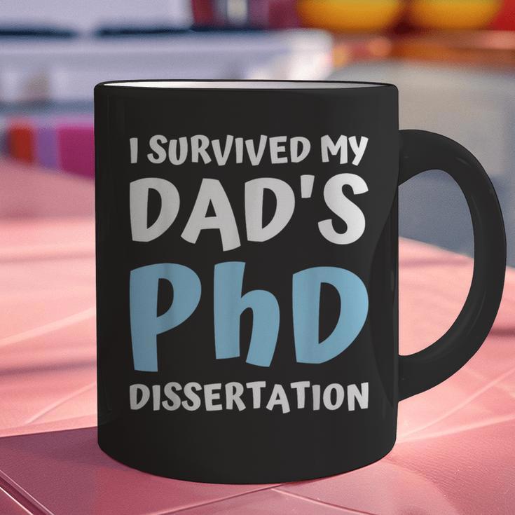 i Survived My Dad's Phd Dissertation College Graduation 2021 Graphic Print Coffee Mug