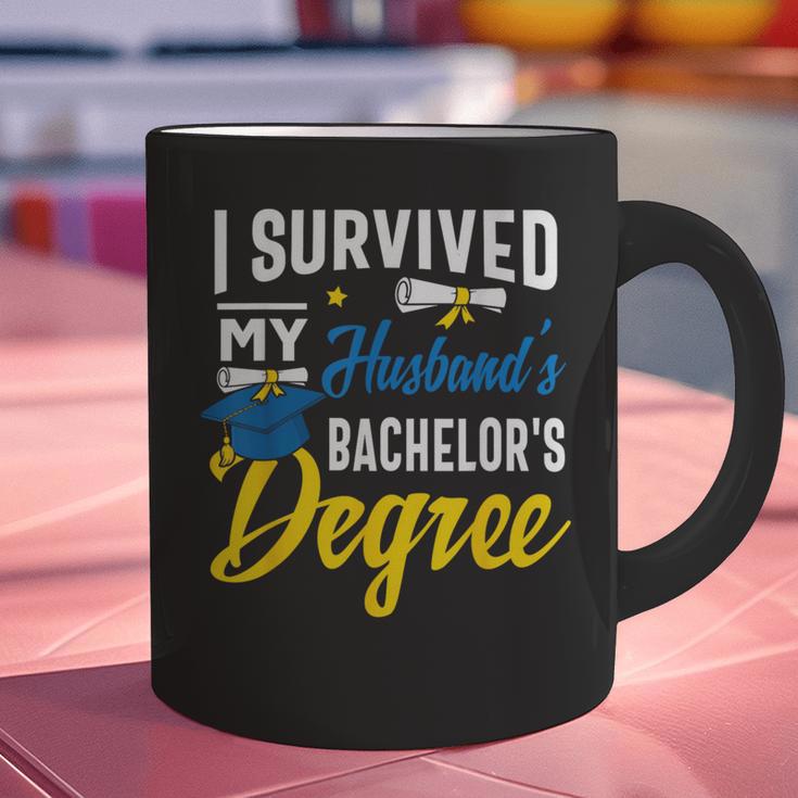 i Survived My Husbands Bachelors Degree Graduation Gifts Graphic Print Coffee Mug