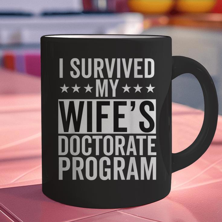 i Survived My Wife Doctorate Program PHD Wife Graduation Graphic Print Coffee Mug