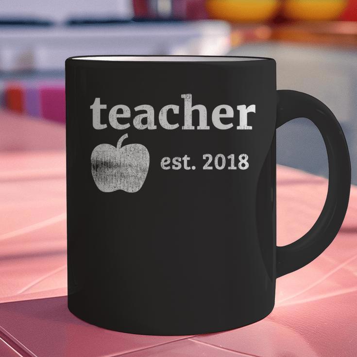 Teacher Est 2018 Vintage Graduation Graphic Print Coffee Mug