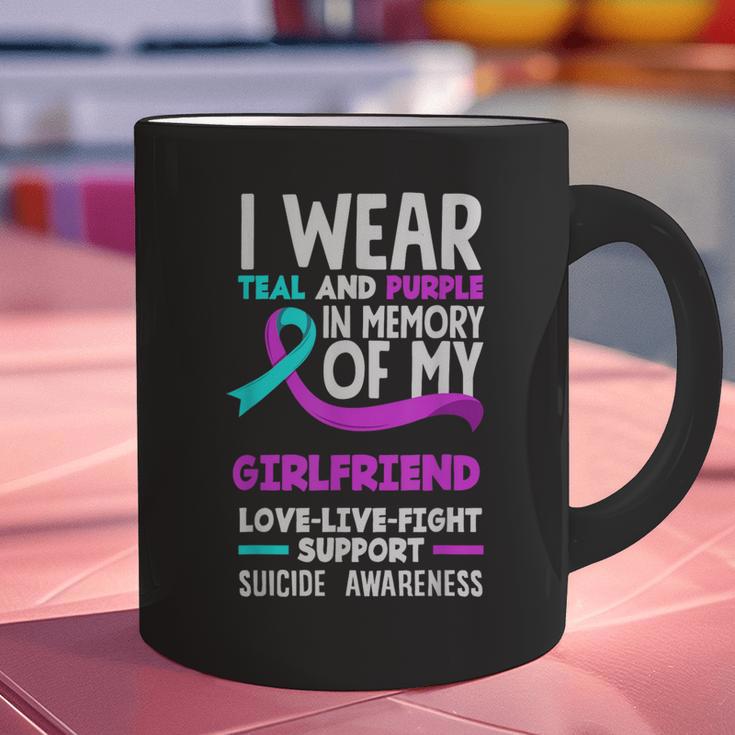 Teal & Purple In Memory Of My Girlfriend Suicide Prevention Graphic Print Coffee Mug Teal & Purple In Memory Of My Girlfriend Suicide Prevention Graphic Print Coffee Mug