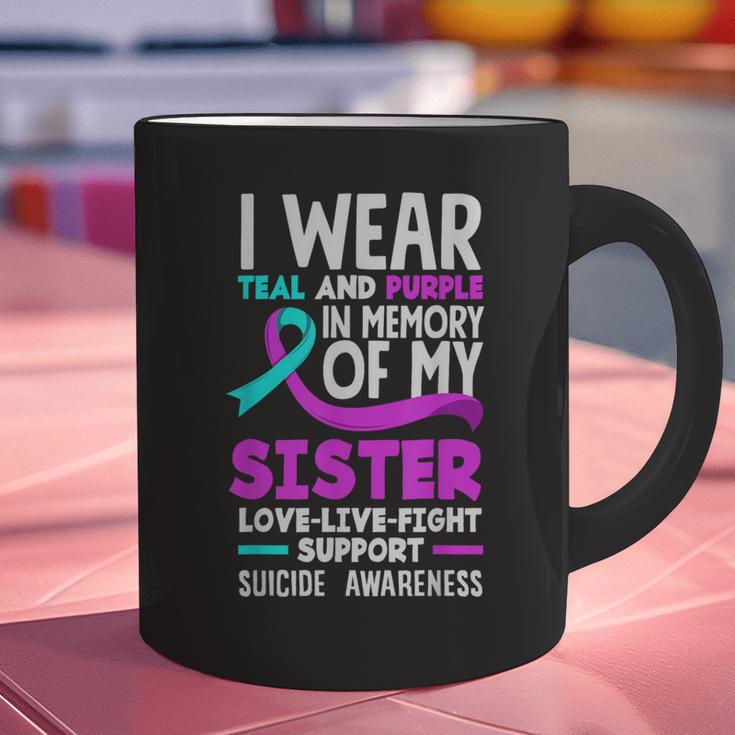 Teal & Purple In Memory Of My Sister Suicide Prevention Graphic Print Coffee Mug