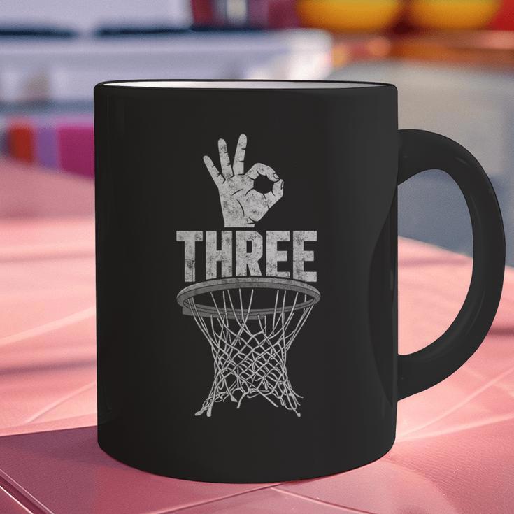 Three Points Throw Basketball Player Fan Dad Joke Tee Graphic Print Coffee Mug