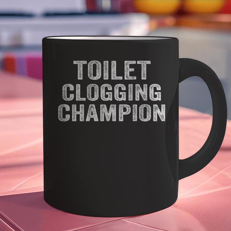 Toilet Clogging Champion Award Dad Jokes ON Back Graphic Print Coffee Mug Toilet Clogging Champion Award Dad Jokes ON Back Graphic Print Coffee Mug